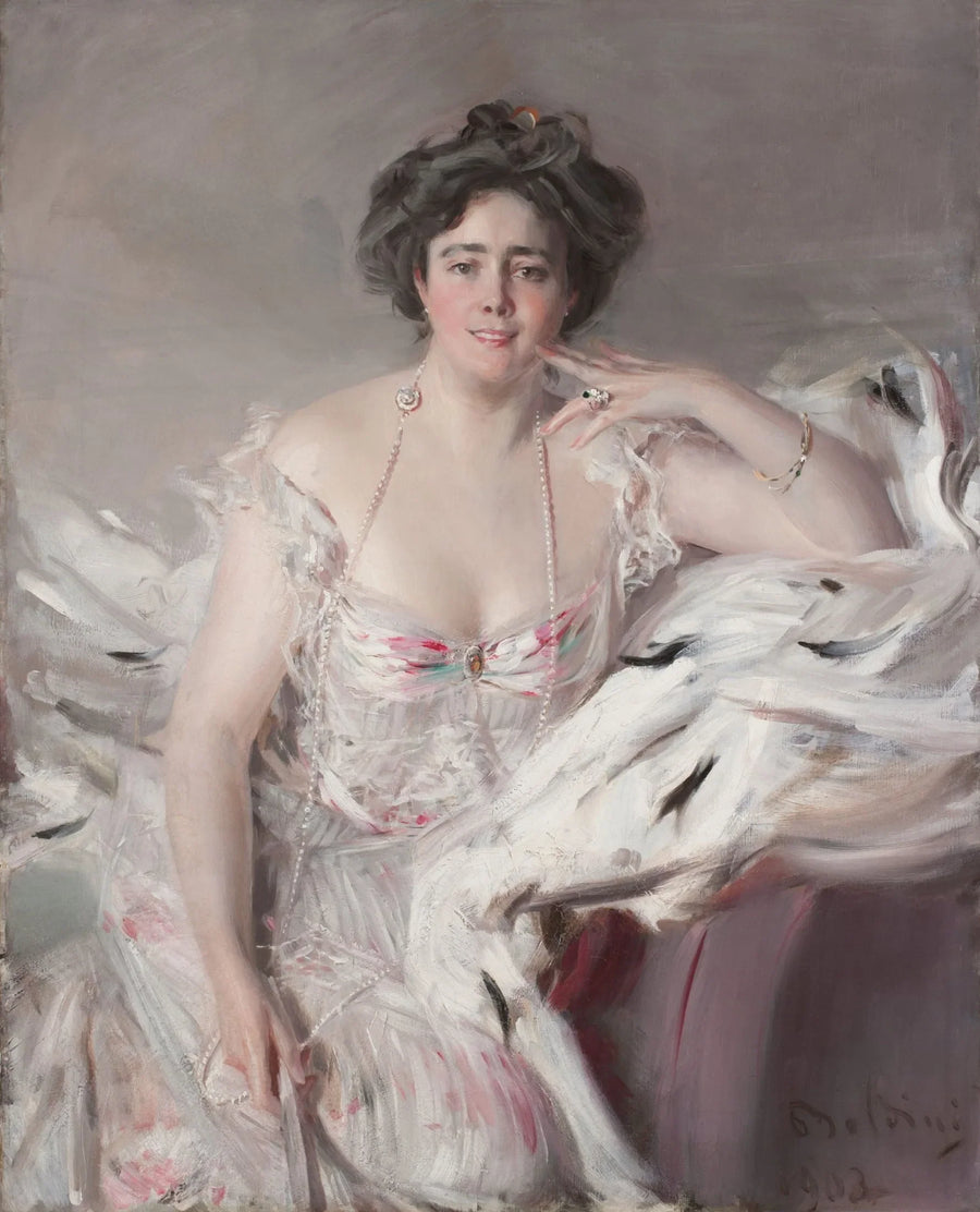 Portrett av Lady Nanne Schrader, født Wiborg - Giovanni Boldini