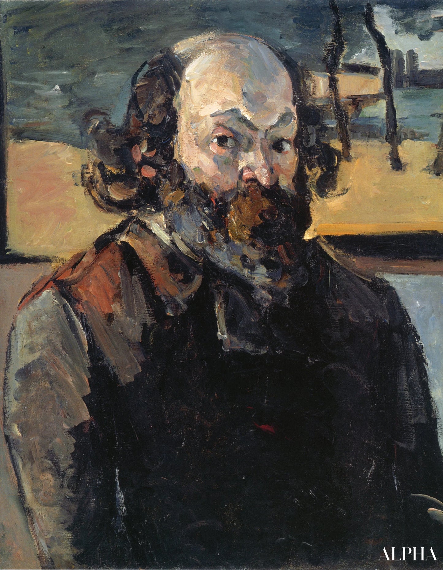 Portrett av kunstneren - Paul Cézanne - Høykvalitets reproduksjoner av malerier og bilder