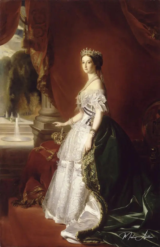 Portrait de l'impératrice Eugénie en robe de cour - Franz Xaver Winterhalter - Reproductions de tableaux et peintures haut de gamme