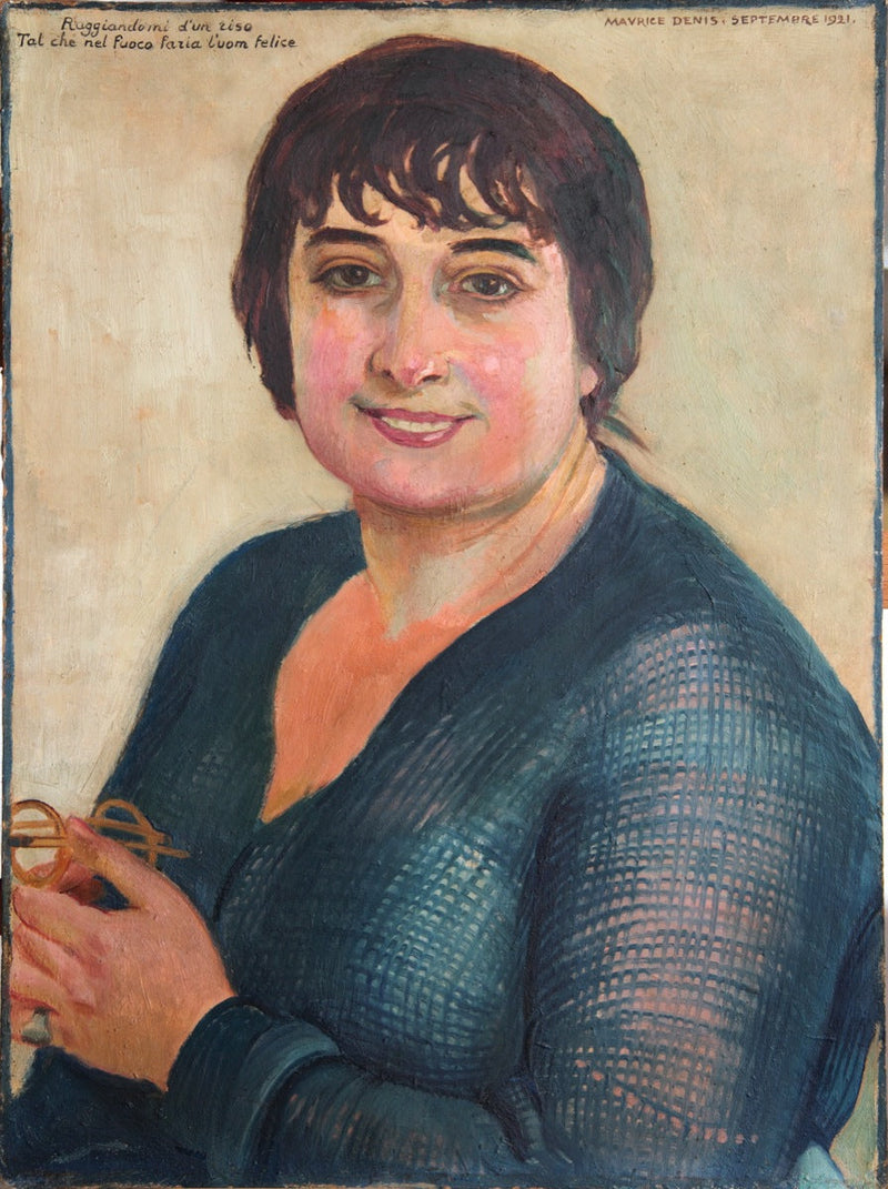 Portrett av Lisbeth i blått - Maurice Denis