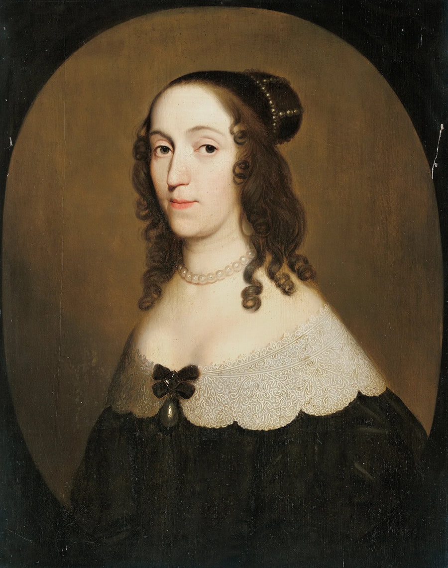 Portrett av Louise Christina (1606-1669), grevinne av Solms-Braunfels - Gerrit van Honthorst