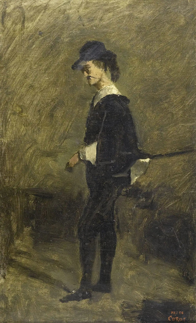 Portrett av Herr Bigour d'Arras i Hamlet-kostyme - Jean-Baptiste Camille Corot