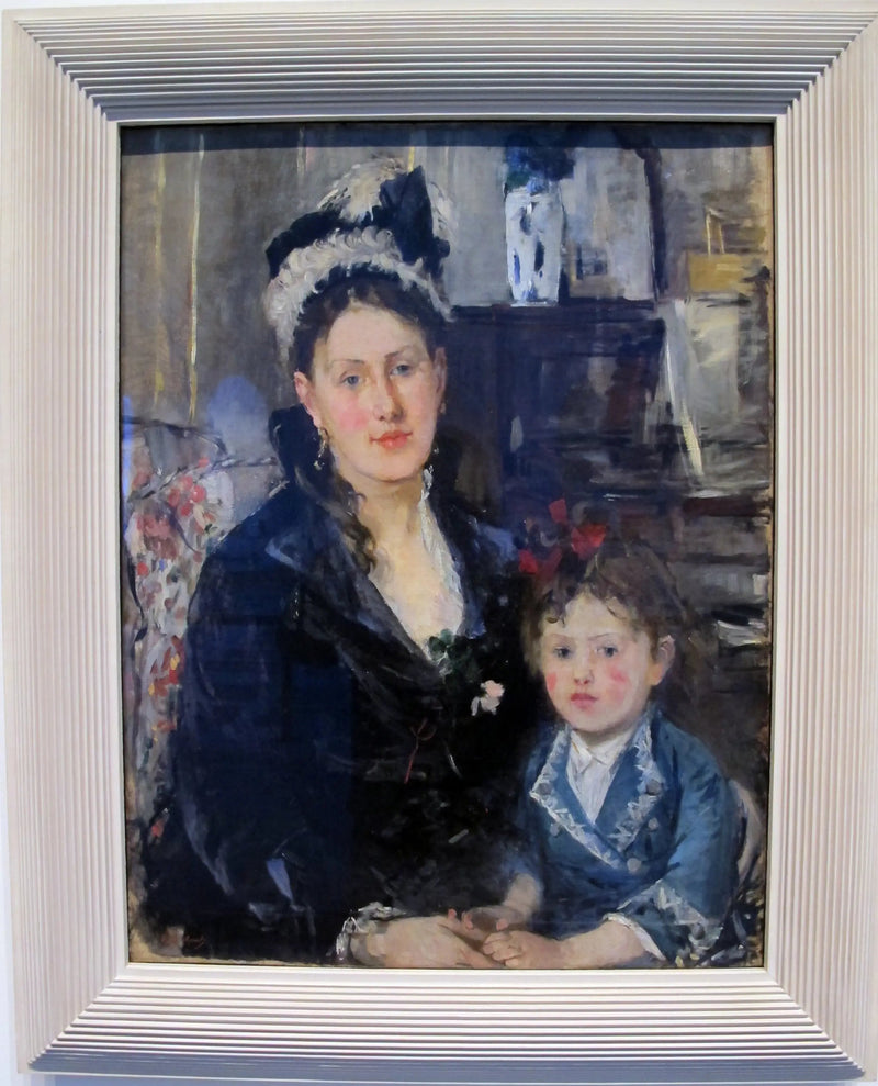Portrett av Madame Boursier og hennes datter - Berthe Morisot