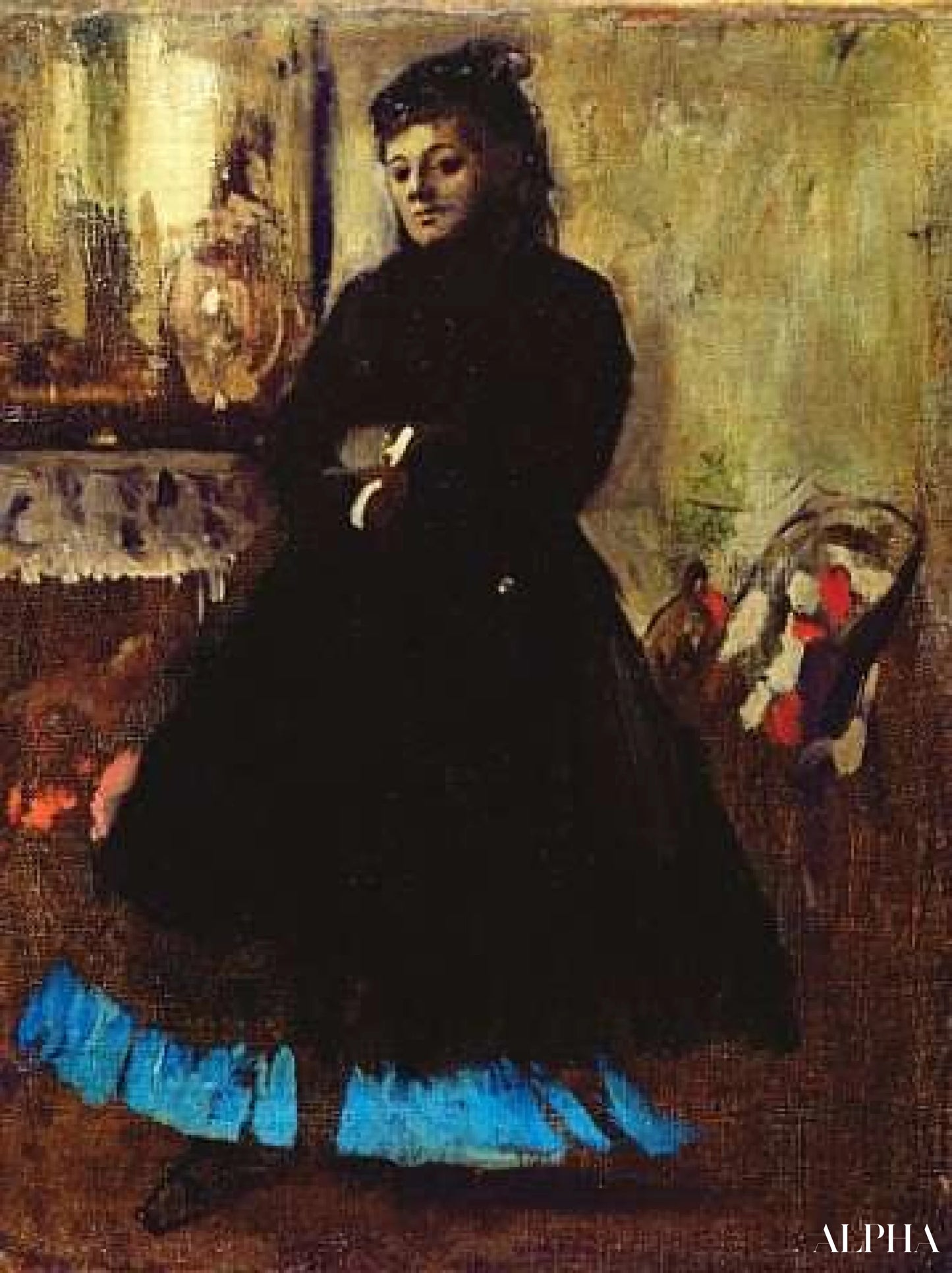 Portrett av Madame Ducros - Edgar Degas - Høykvalitets reproduksjoner av malerier og bilder