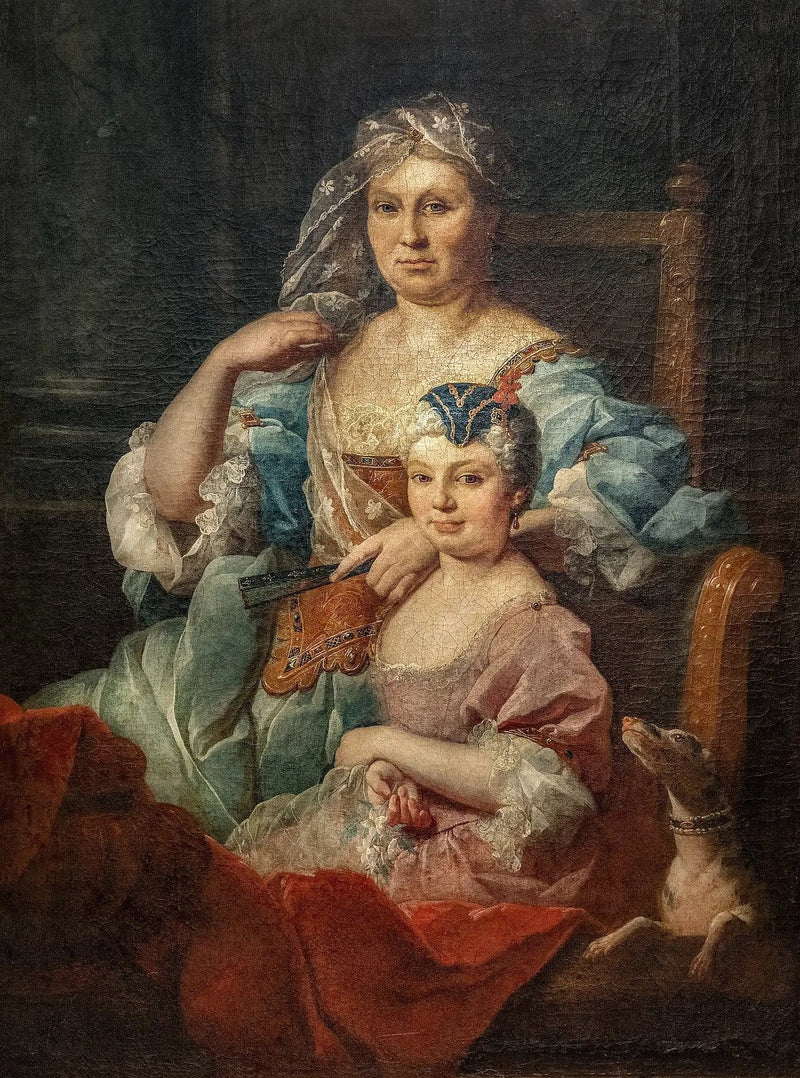 Portrett av Madame Poulhariez og datteren Anne - Pierre Subleyras