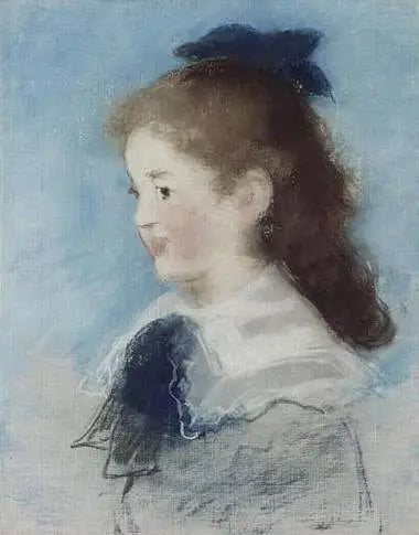 Portrett av frøken Hecht i profil - Édouard Manet