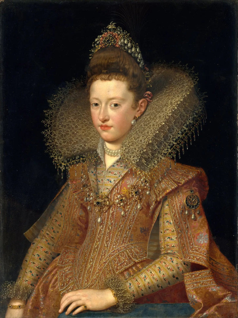 Portrett av Marguerite de Gonzague (1591-1632), prinsesse av Mantova - Frans Pourbus den Yngre

Source:
Portrait de Marguerite de Gonzague (1591-1632), princesse de Mantoue - Frans Pourbus the Younger