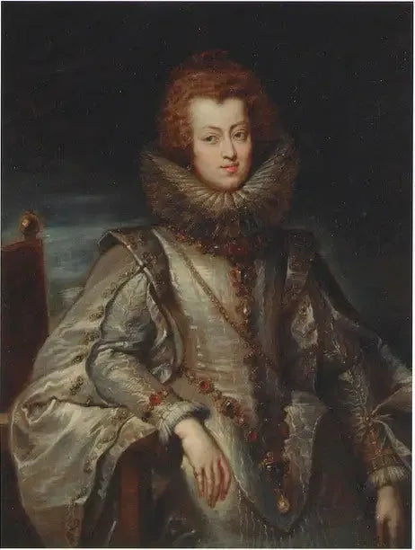 Portrett av Maria Anna, spansk infante, østerriksk ærkebiskopinne, senere dronning av Ungarn og Böhmen (1604-1646) - Peter Paul Rubens