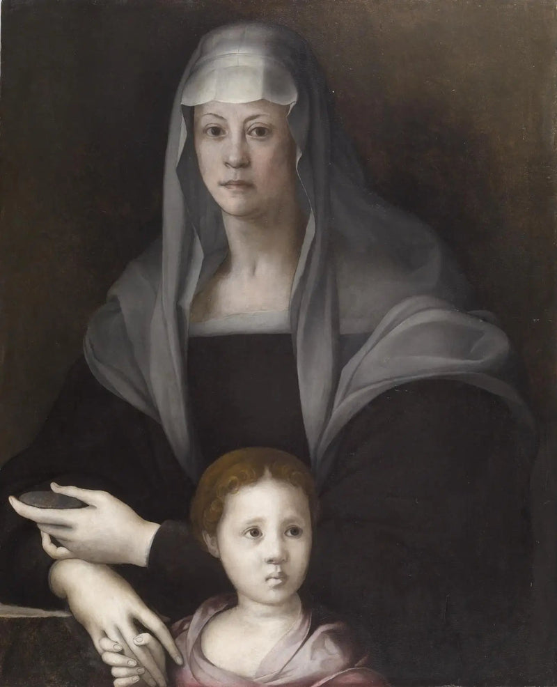 Portrett av Maria Salviati de Médicis med Giulia de Médicis - Pontormo