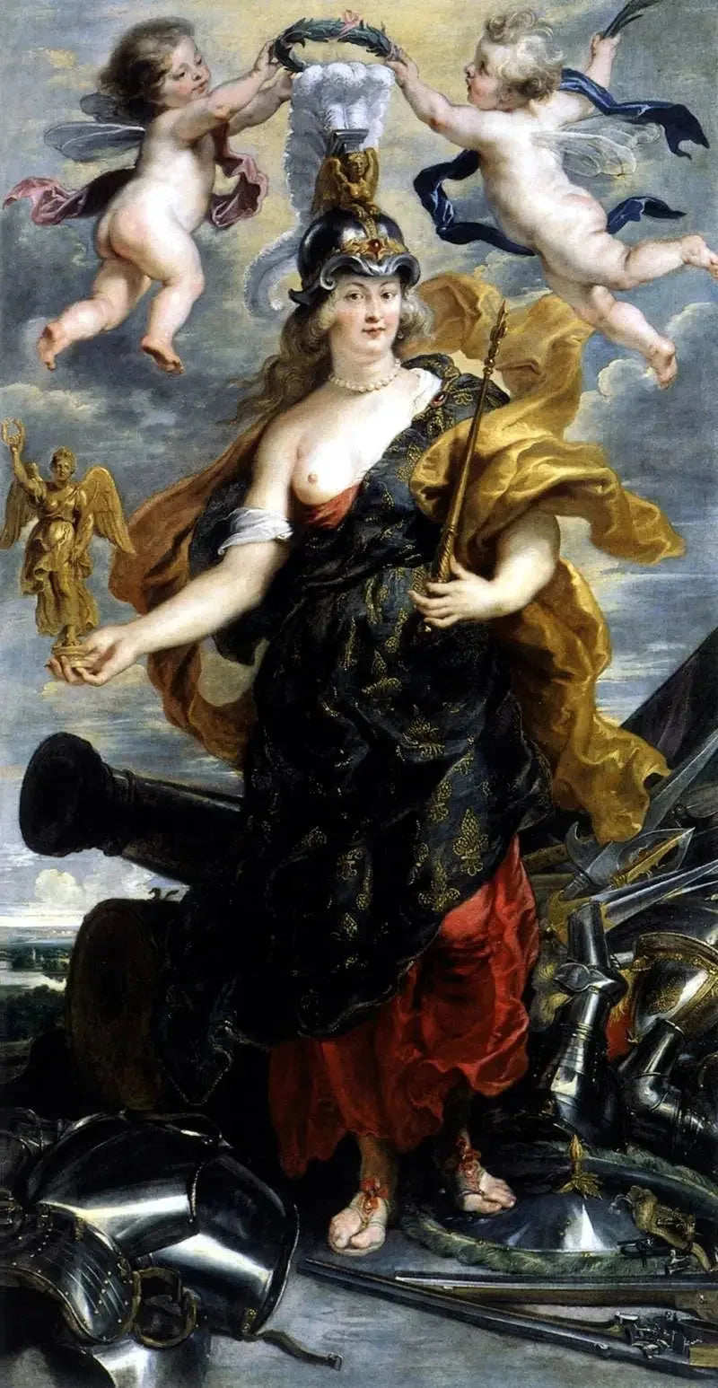 Portrett av Marie de Médicis ved Bellona - Peter Paul Rubens