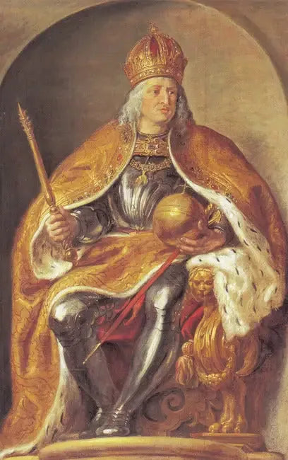 Portrett av Maximilian I, keiser av Det tysk-romerske riket (1459-1519) (Pompa Introitus Ferdinandi), 1634-1635 - Peter Paul Rubens