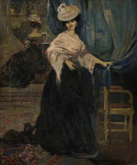 Portrett av fru Amy Halford - Charles Conder