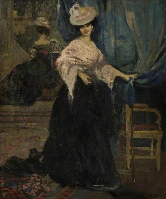Portrett av fru Amy Halford - Charles Conder