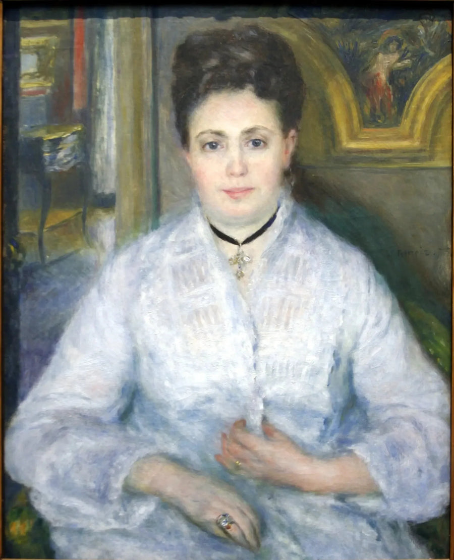 Portrett av fru Chocquet i hvitt - Pierre-Auguste Renoir