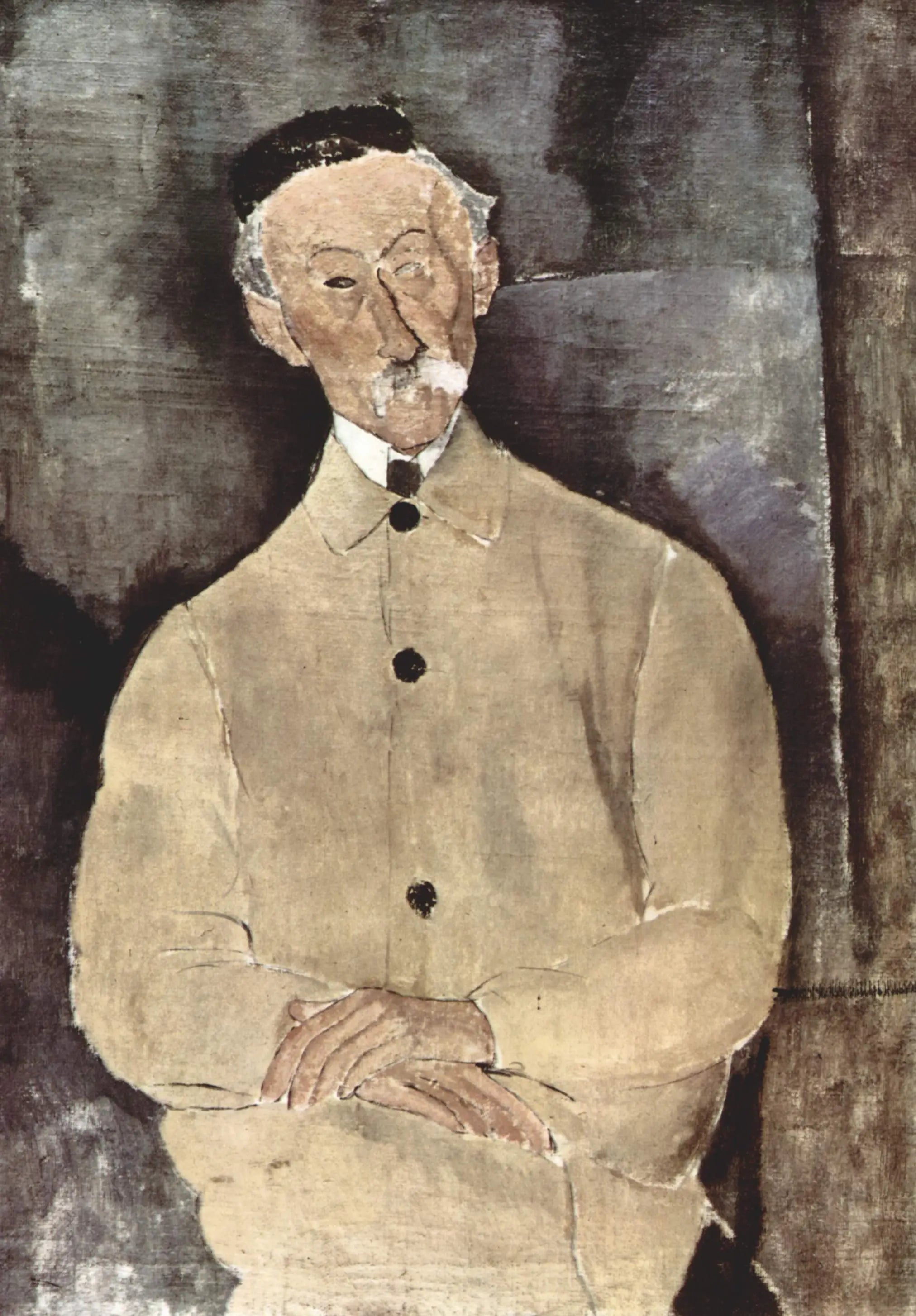 Reproduction du tableau « Portrait de Monsieur Lepoutre - Amedeo Modigliani » par Alpha Reproduction en peinture à l’huile