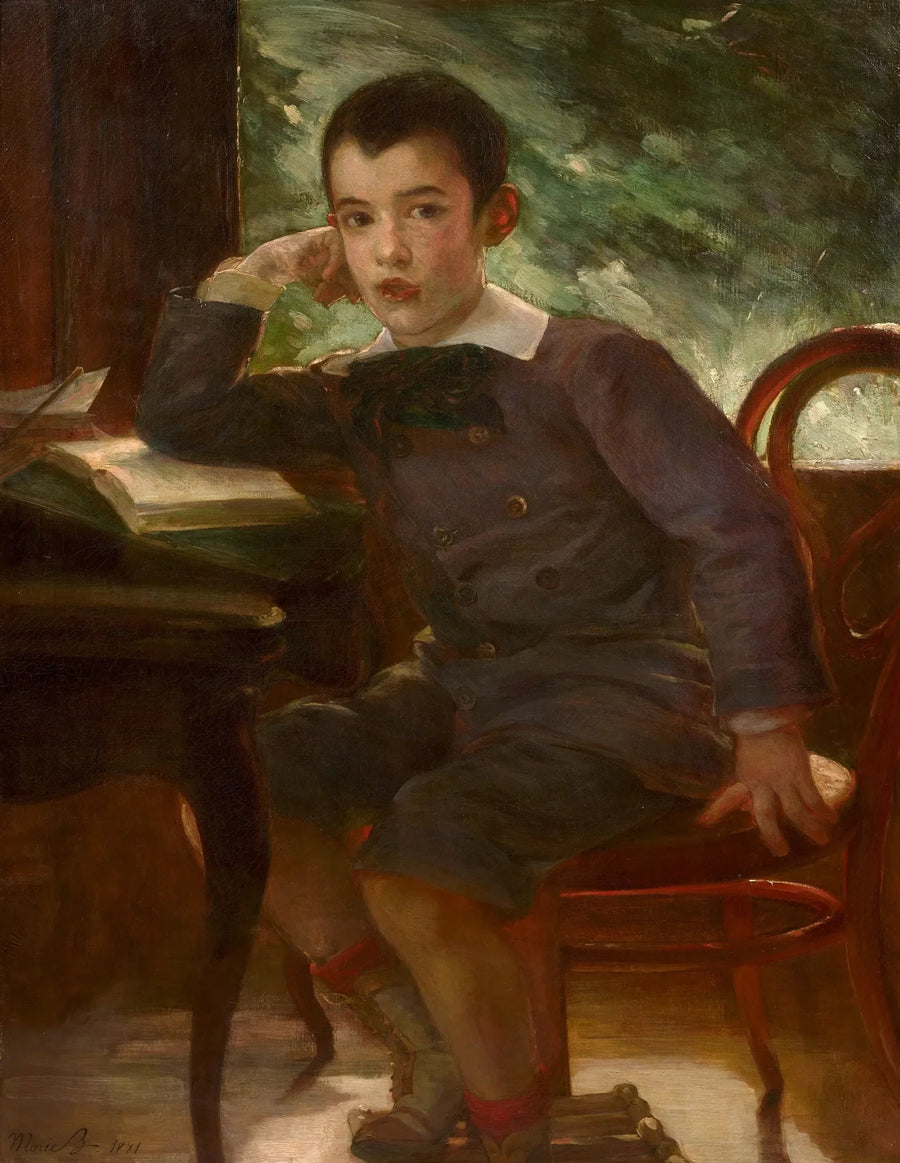 Portrett av Pierre Bracquemond som barn, sønn av kunstneren - Marie Bracquemond