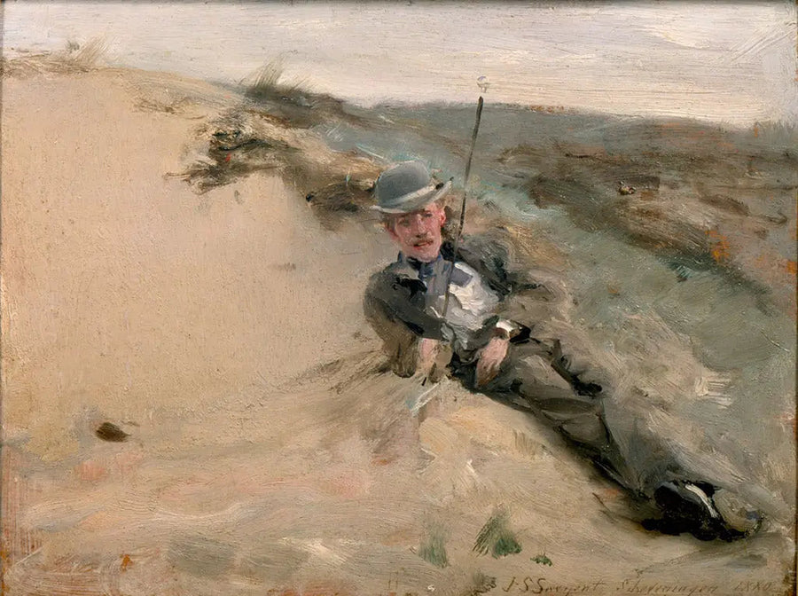 Portrett av Ralph Curtis på stranden i Scheveningen - John Singer Sargent