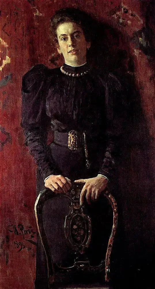 Portrett av Tatiana Lvovna Tolstoj, datter av forfatteren - Ilya Repin