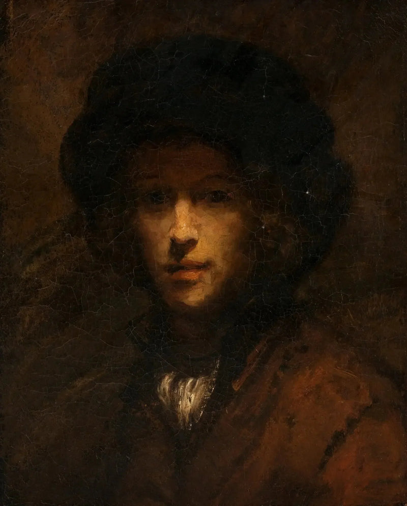 Portrett av Titus (overmalet mellom 1908-1935) - Rembrandt