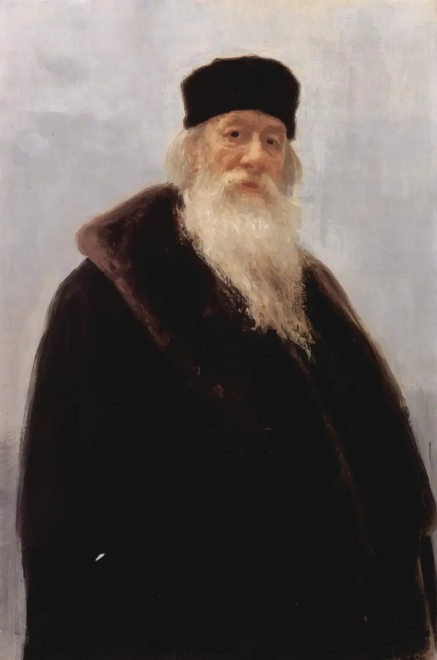 Portrett av Vladimir Vasilievich Stasov, russisk kunsthistoriker og musikalsk skriving - Ilya Repin
