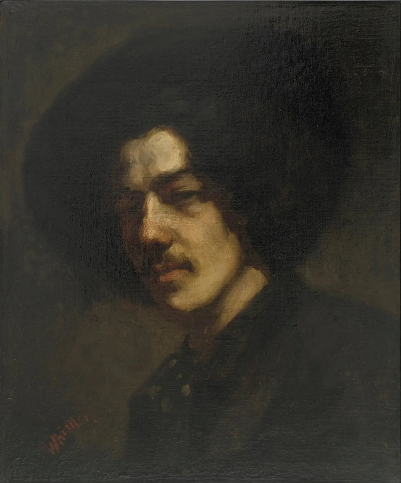 Portrett av Whistler med hatt - James Abbott McNeill Whistler