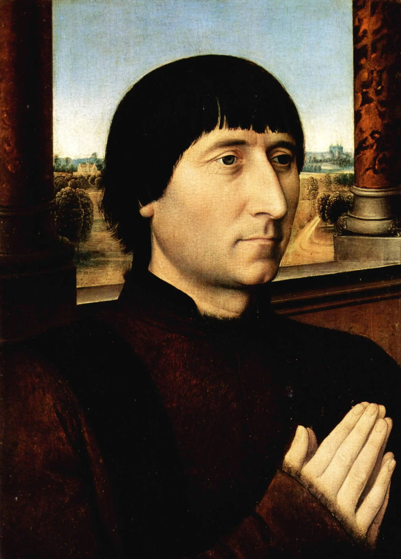 Portrett av Willem Moreel, ektemann av Barbara van Vlaendenbergh - Hans Memling