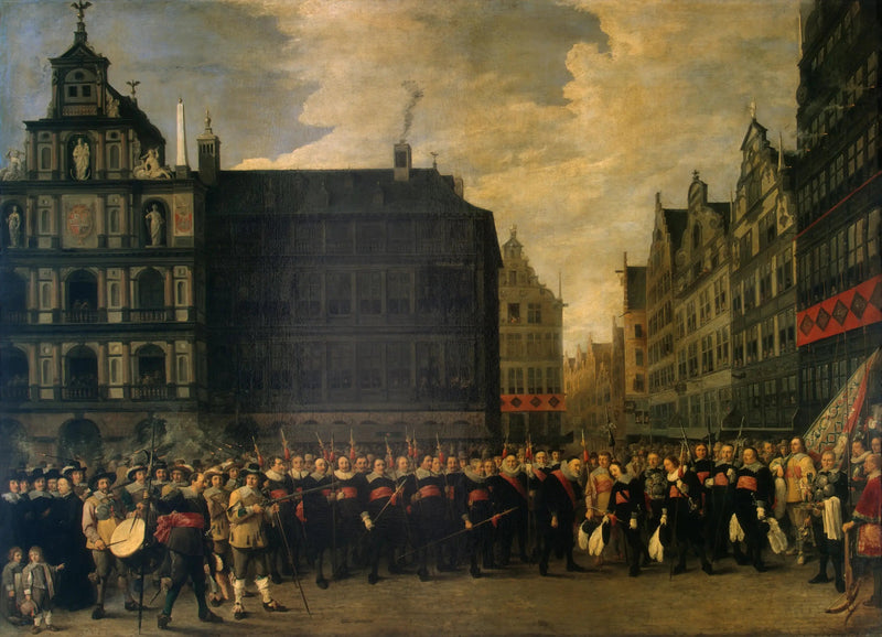 Portrett av medlemmene av bueskyttergildet på Grote Markt i Antwerpen - David Teniers den Yngre

Source:
Portrait des membres de la guilde des arbalétriers sur la Grand-Place d'Anvers - David Teniers le Jeune