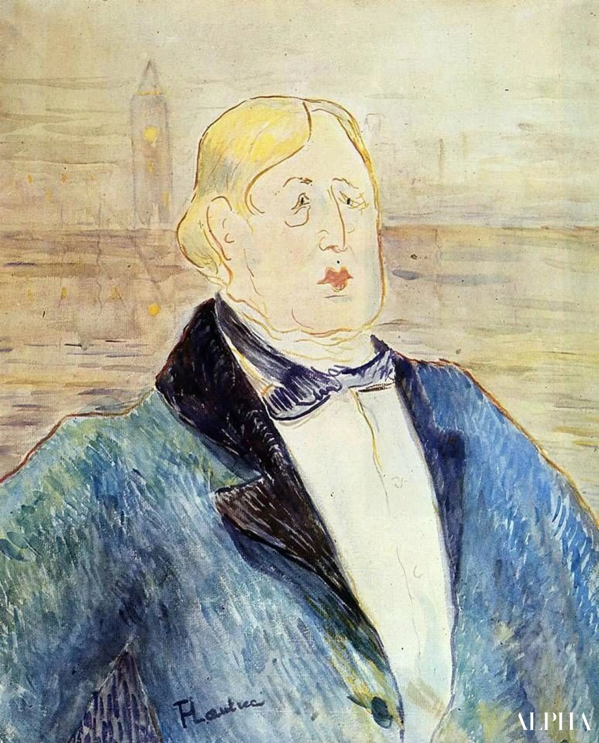Portrett av Oscar Wilde - Toulouse Lautrec - Høykvalitets reproduksjoner av malerier og bilder