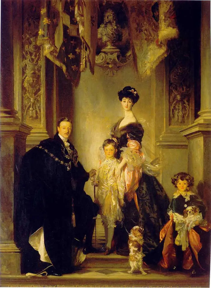 Portrett av den 9. hertugen av Marlborough med sin familie - John Singer Sargent