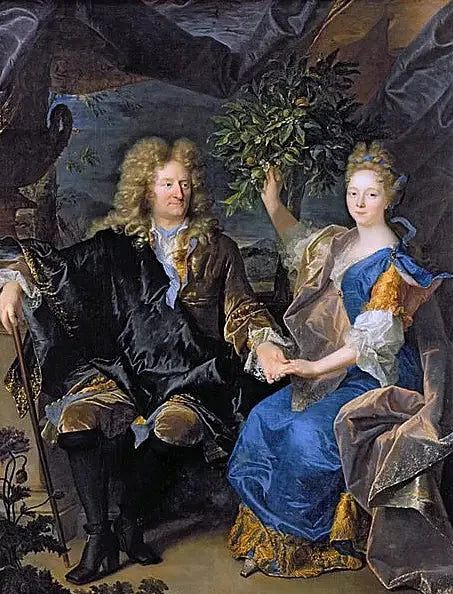 Portrett av greve Jan Andrzej Morsztyn og datteren Isabelle Catherine - Hyacinthe Rigaud