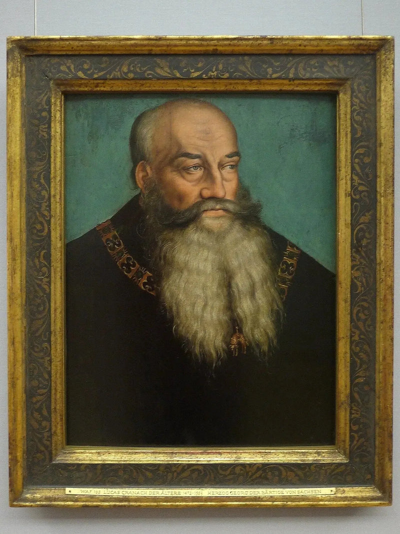 Portrett av hertug Georg av Sachsen, også kjent som Georg den skjeggete - Lucas Cranach den eldre