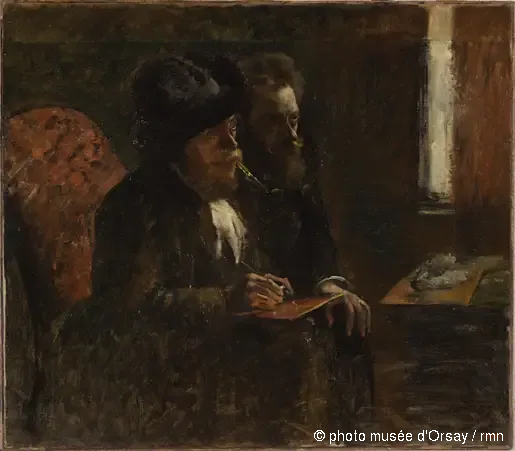 Portrett av gravøren Desboutin og gravøren Lepic - Edgar Degas