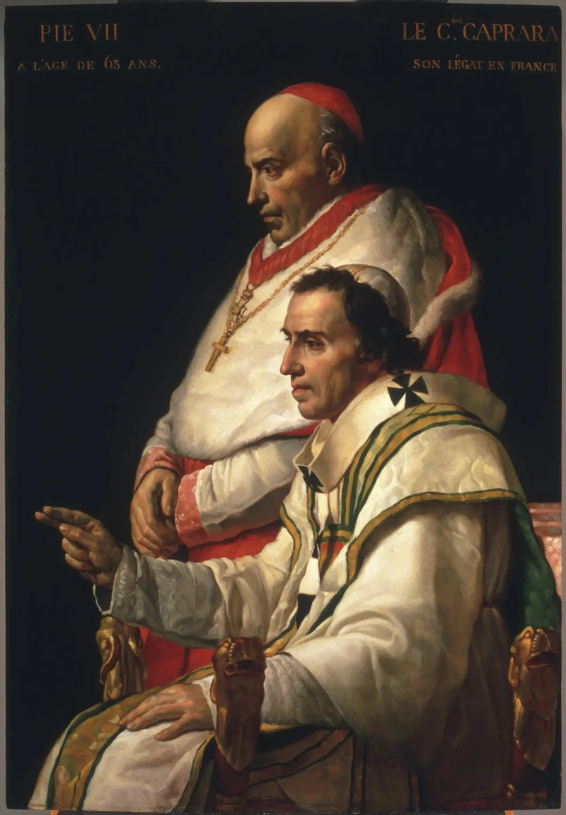 Portrett av pave Pius VII og kardinal Caprara - Jacques-Louis David