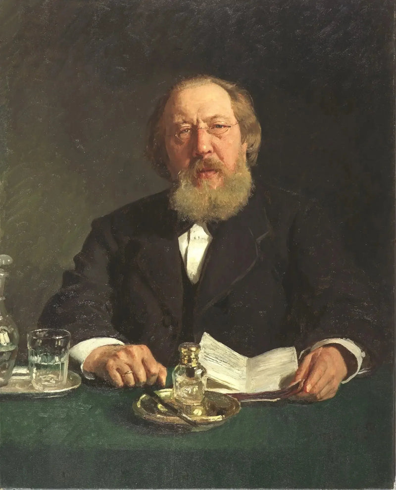 Portrett av poeten og slavofil Ivan Sergjejevitsj Aksakov - Ilya Repin