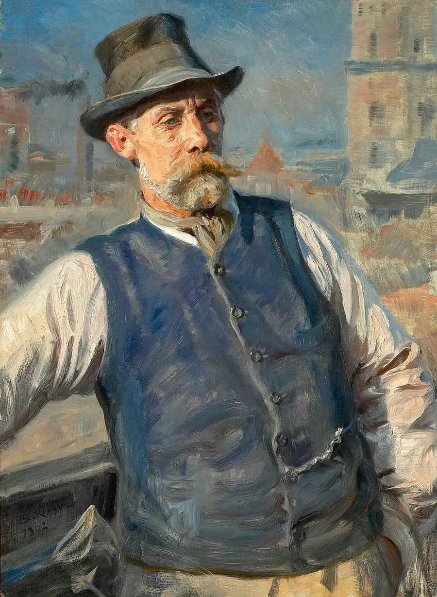 Portrett av lederen for murfirmaet Heinrich Krone. - Peder Severin Krøyer