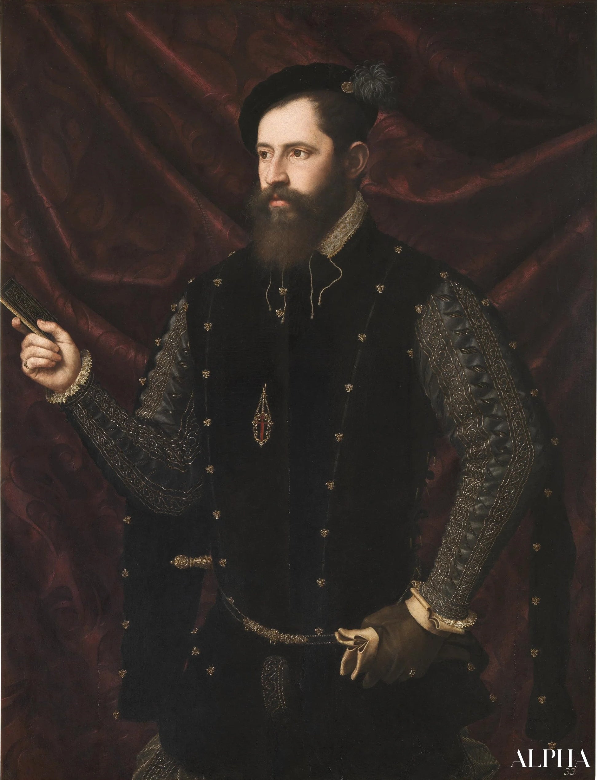 Portrett av en ridder av Santiago-ordenen - Vicente Juan Masip - Høykvalitets reproduksjoner av malerier og bilder