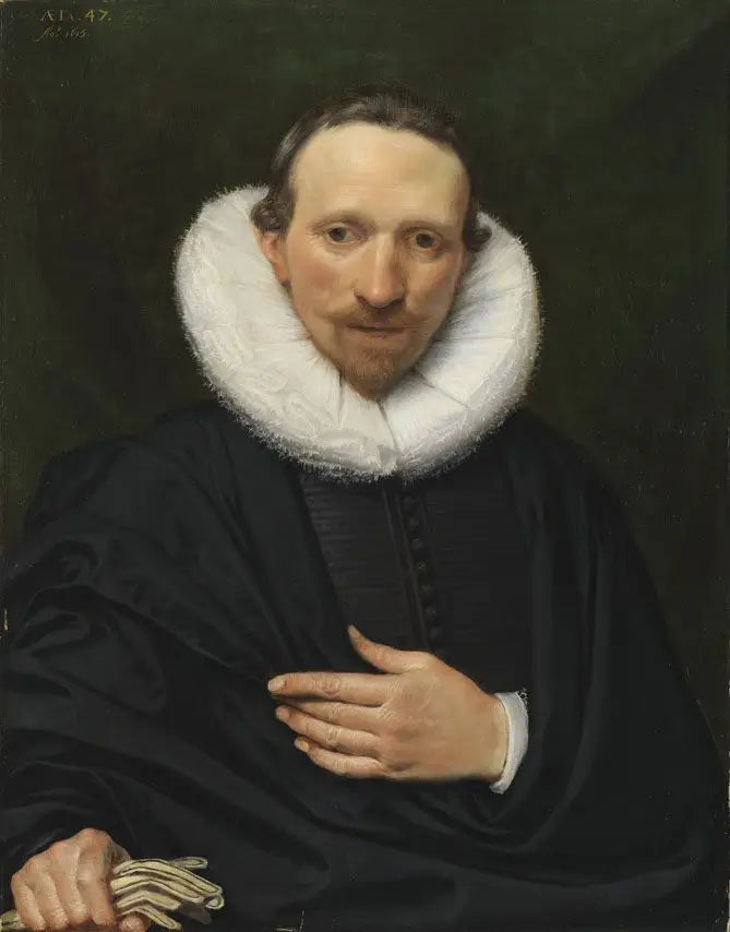 Portrait d’un homme de 47 ans avec une barbe pointue un gant dans la main droite - Frans Pourbus the Younger - Alpha