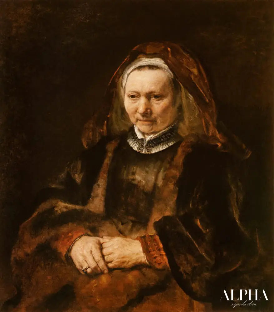 Portrait d'une femme âgée - Rembrandt van Rijn - Reproductions de tableaux et peintures haut de gamme