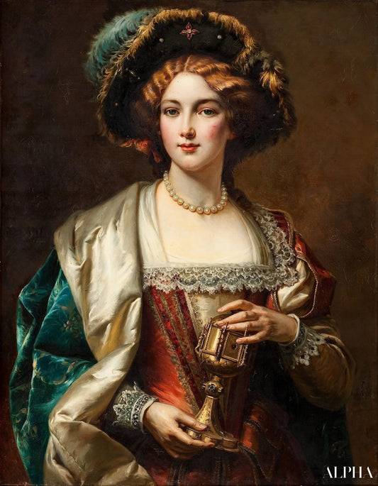 Portrait d’une noble - Cesare-Auguste Detti Reproductions de tableaux à la peinture à l’huile