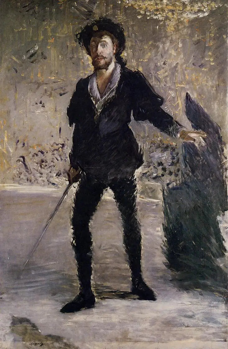 Helfigurportrett av Faure som Hamlet - Édouard Manet