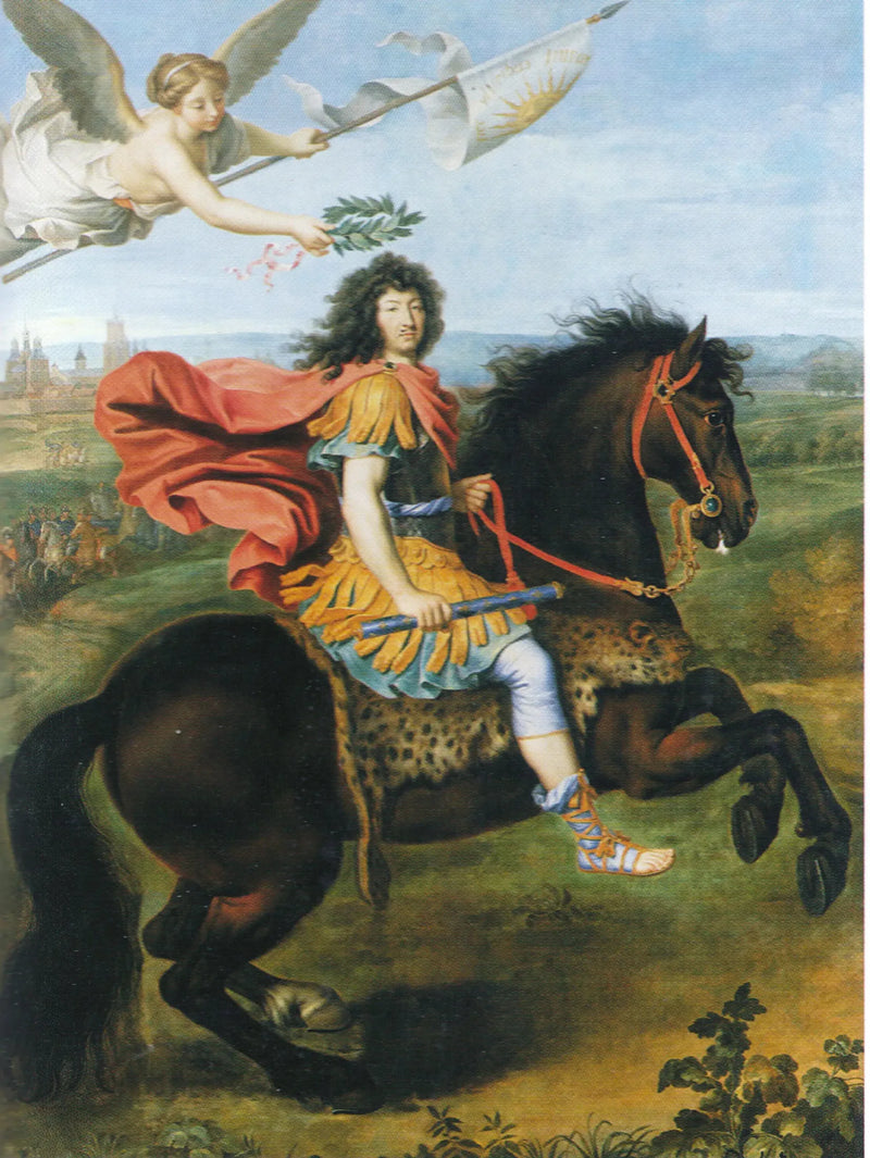 Hesteporträtt av Ludvig XIV kronet av Seieren - Pierre Mignard