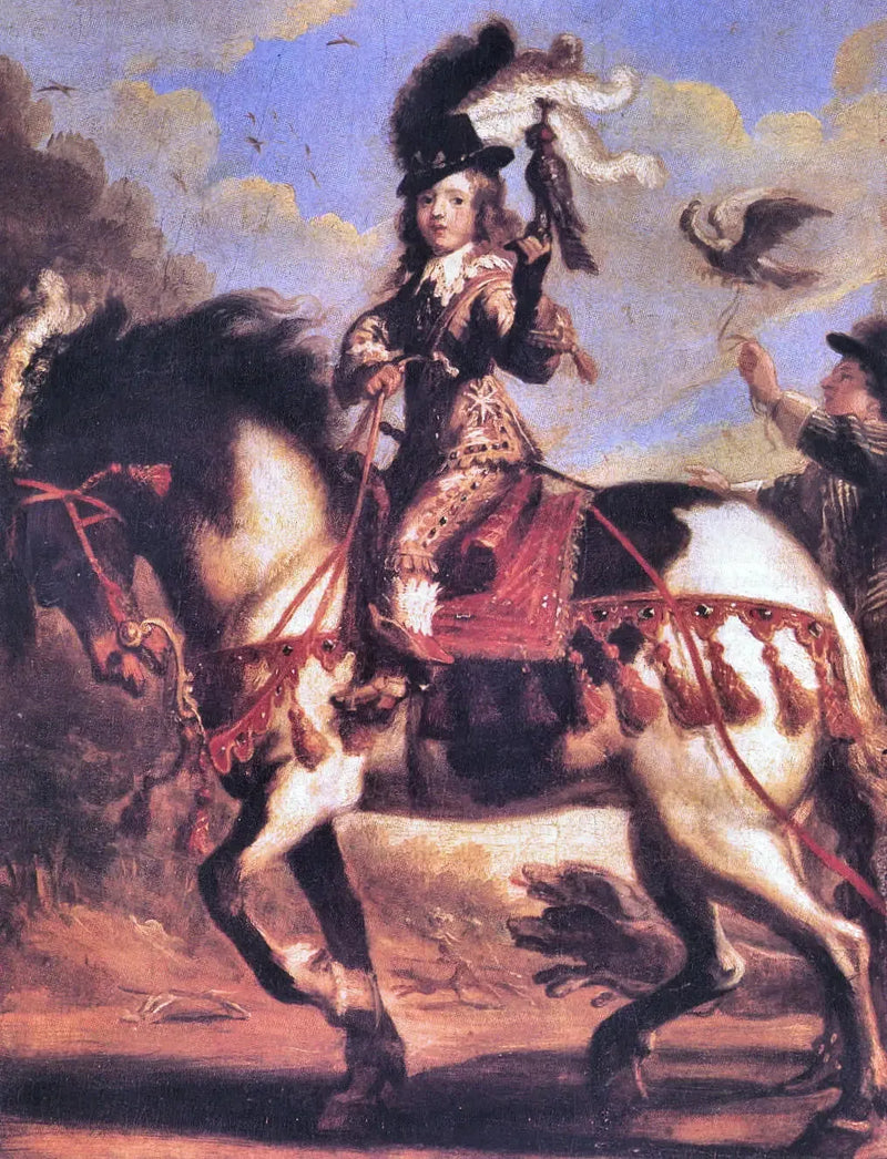 Portrett av den unge Louis XIV på vei ut på jakt - Juste d'Egmont