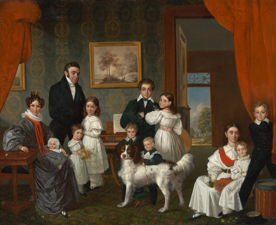 Portrait de la famille Baud dans leur maison de campagne à Voorburg - Raden Saleh