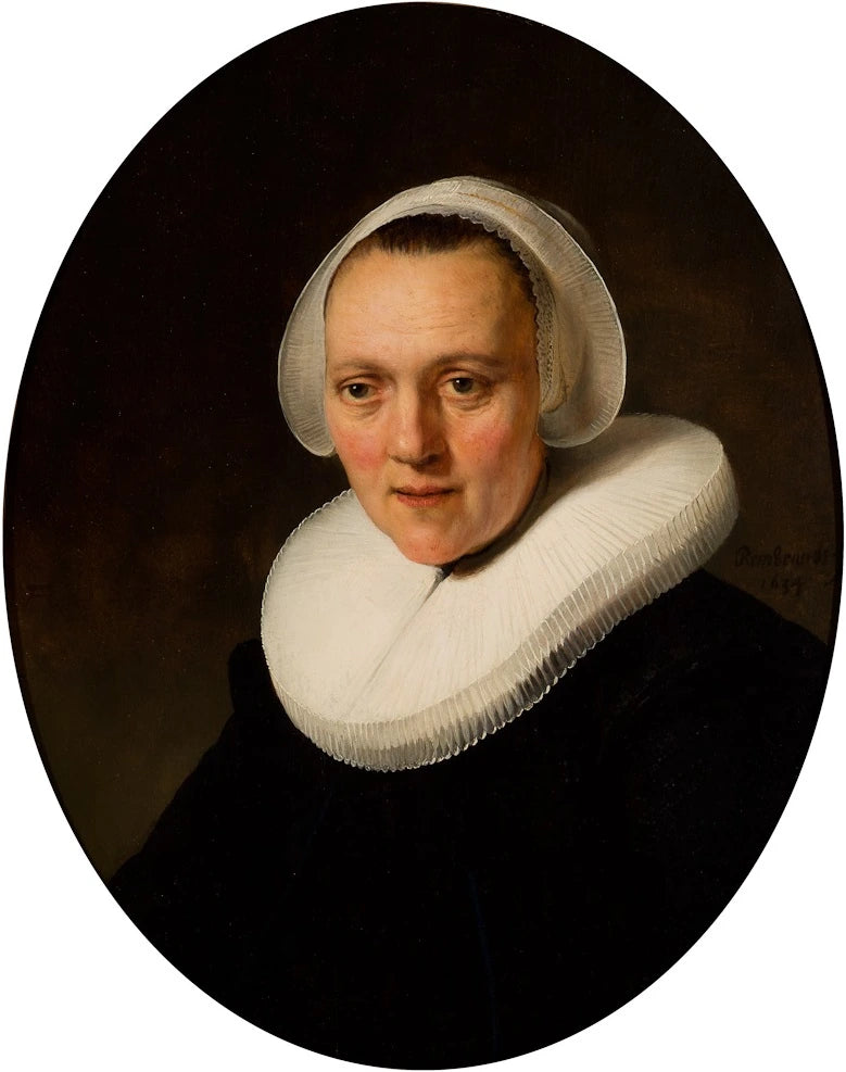 Portrett av en 40 år gammel kvinne, kanskje Marretje Cornelisdr van Grotewal - Rembrandt