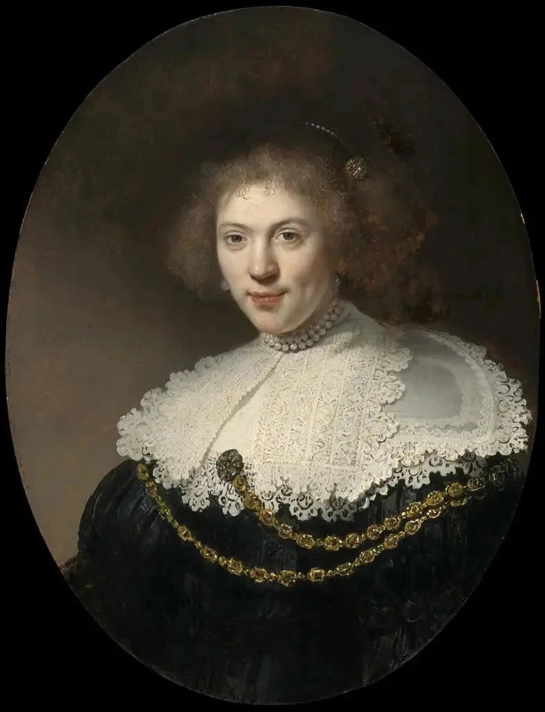 Portrett av en kvinne med en gullkjede - Rembrandt