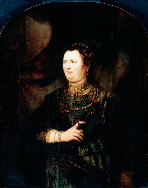 Portrett av en kvinne i militæruniform - Rembrandt