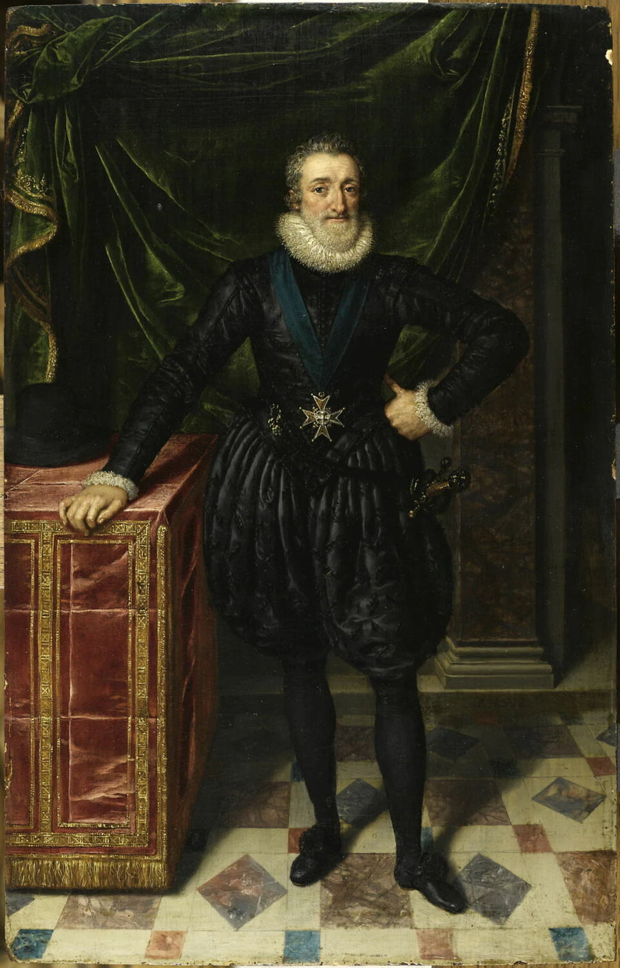 Portrait de Henri IV (1553-1610), roi de France, en costume noir - Frans II Pourbus