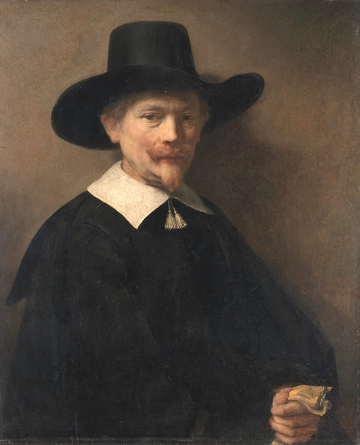 Portrett av en mann med hansker i hånden - Rembrandt