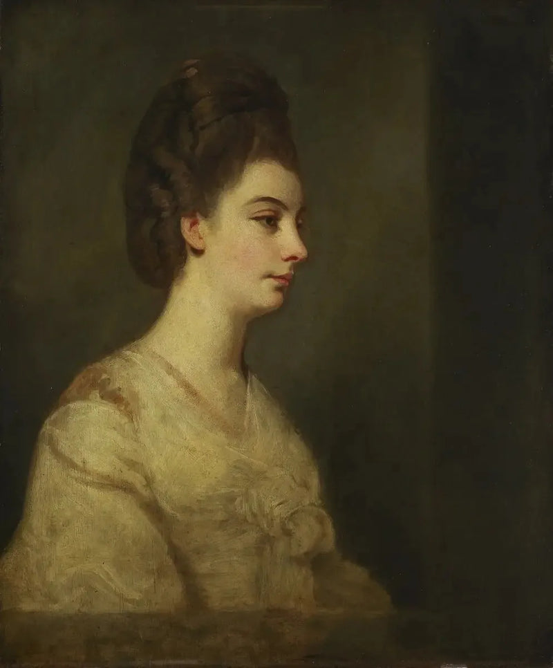 Uferdig portrett av en ukjent dame - Joshua Reynolds