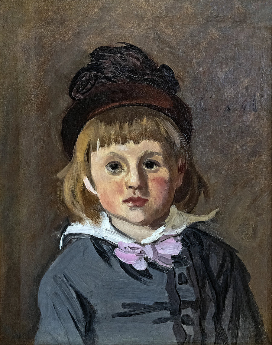 Portrett av Jean Monet i en W142 pompom cap - Claude Monet